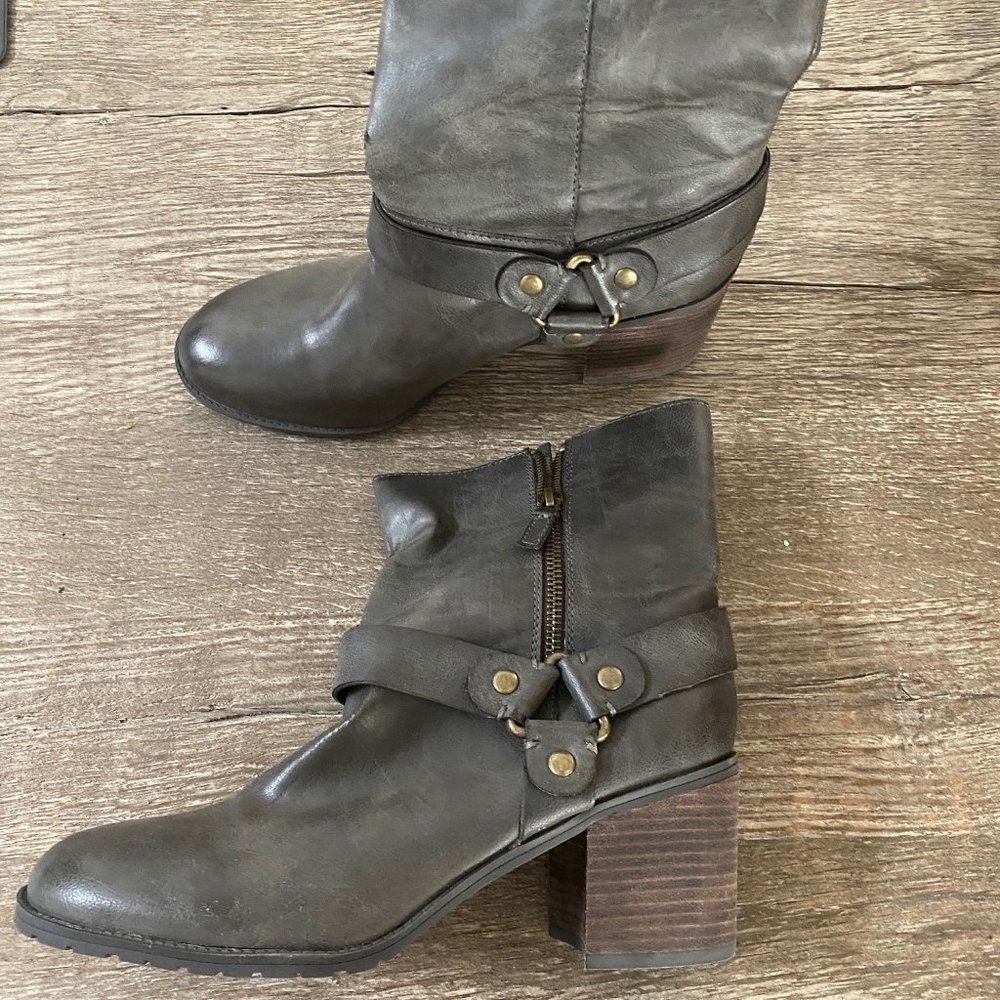 Grey ankle boots